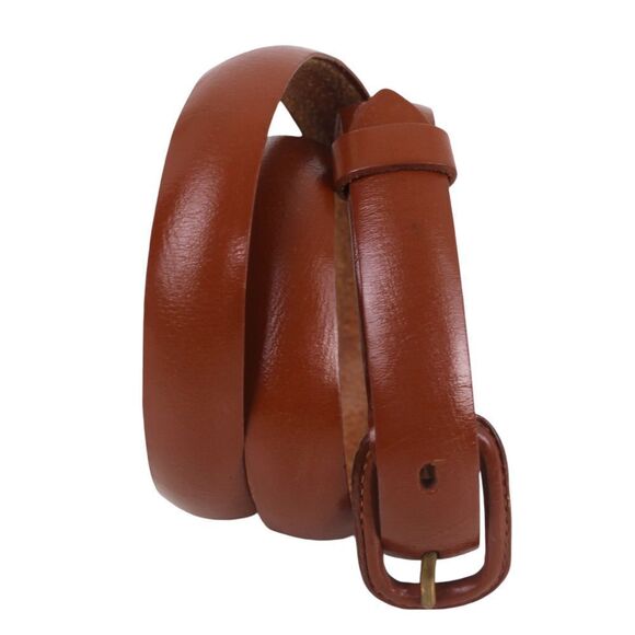 SELECTED BROWN GENUINE LEATHER 5/8"Wd SKINNY DRESS CASUAL WOMEN'S BELT 30 (F11 - Picture 1 of 13